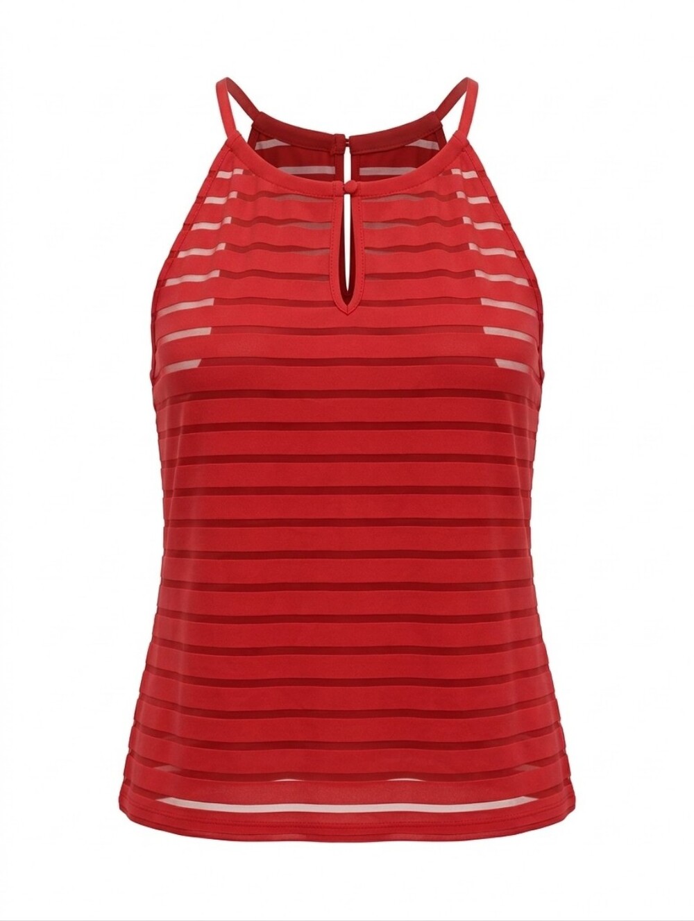 Cleo | Red Horizontal Stripe Layered Halter Top